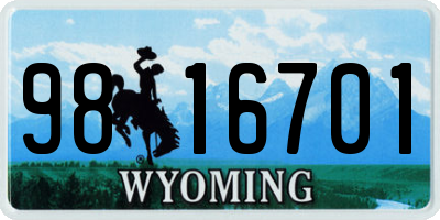WY license plate 9816701