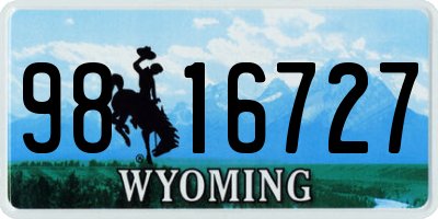 WY license plate 9816727