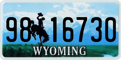 WY license plate 9816730