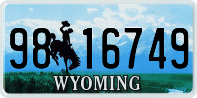 WY license plate 9816749