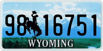 WY license plate 9816751