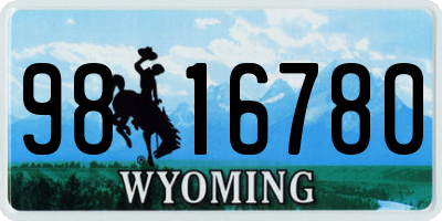 WY license plate 9816780