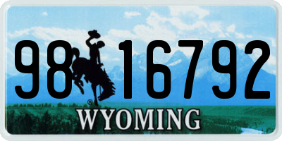 WY license plate 9816792