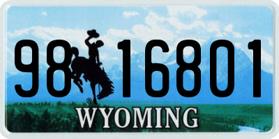 WY license plate 9816801