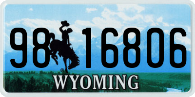 WY license plate 9816806