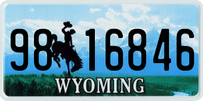 WY license plate 9816846