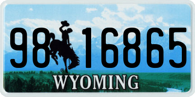 WY license plate 9816865