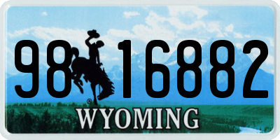 WY license plate 9816882
