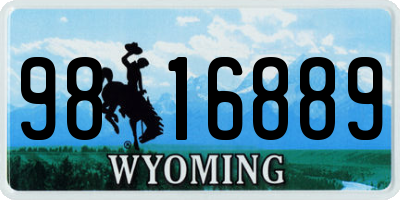 WY license plate 9816889