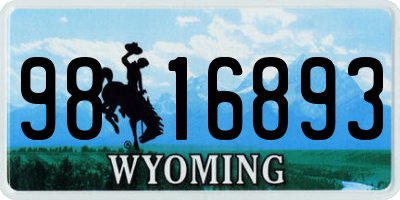WY license plate 9816893