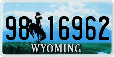 WY license plate 9816962