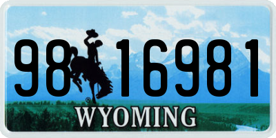WY license plate 9816981