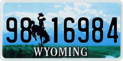 WY license plate 9816984