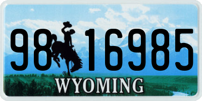 WY license plate 9816985