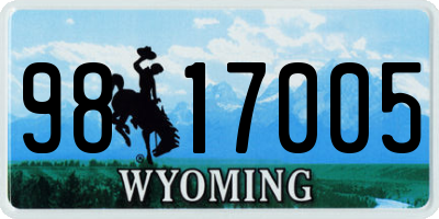 WY license plate 9817005