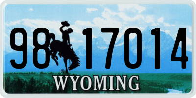 WY license plate 9817014