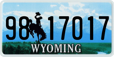 WY license plate 9817017