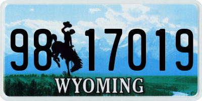 WY license plate 9817019