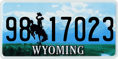 WY license plate 9817023