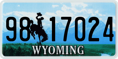 WY license plate 9817024