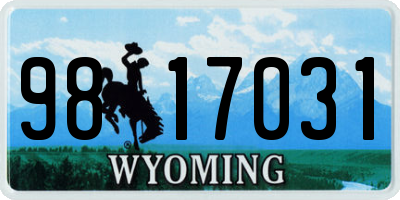 WY license plate 9817031