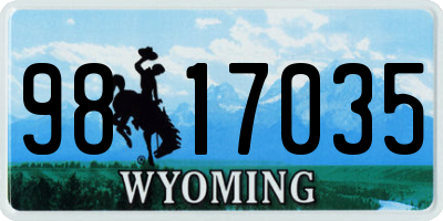 WY license plate 9817035