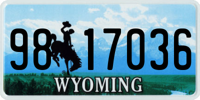WY license plate 9817036
