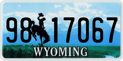 WY license plate 9817067