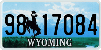 WY license plate 9817084