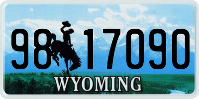 WY license plate 9817090