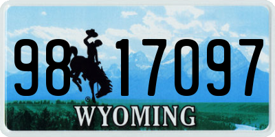 WY license plate 9817097