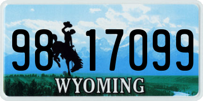 WY license plate 9817099