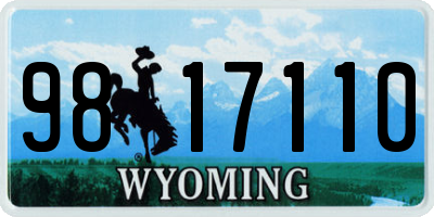 WY license plate 9817110