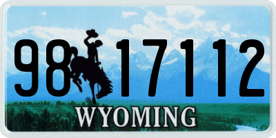 WY license plate 9817112