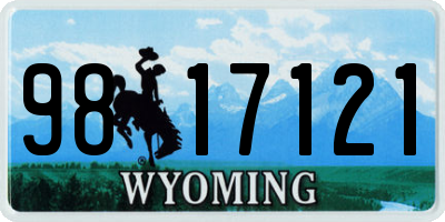 WY license plate 9817121