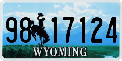 WY license plate 9817124