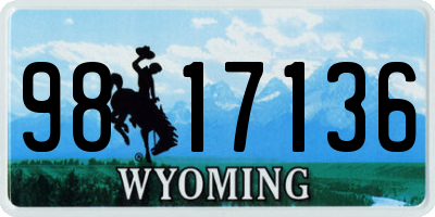 WY license plate 9817136