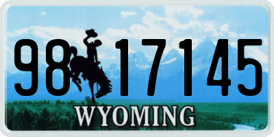 WY license plate 9817145