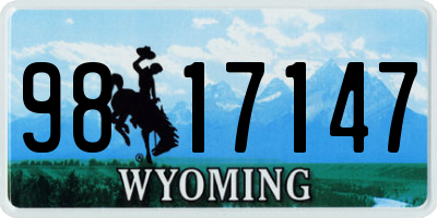 WY license plate 9817147