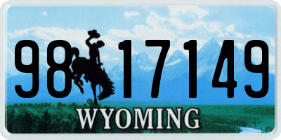 WY license plate 9817149