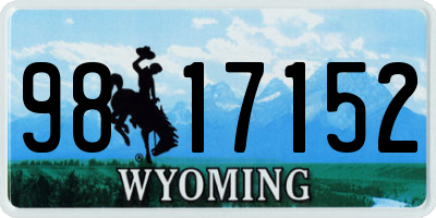 WY license plate 9817152