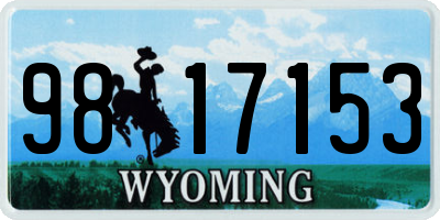 WY license plate 9817153