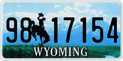 WY license plate 9817154