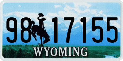 WY license plate 9817155