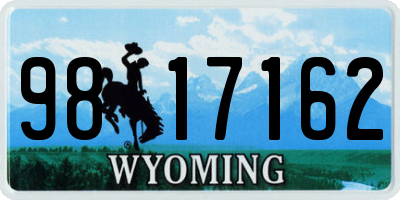 WY license plate 9817162
