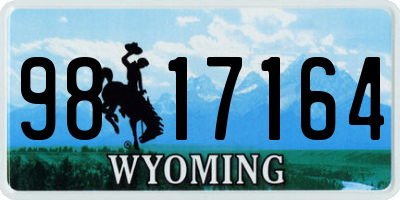 WY license plate 9817164