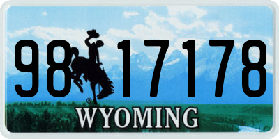 WY license plate 9817178