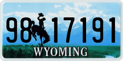 WY license plate 9817191