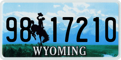 WY license plate 9817210
