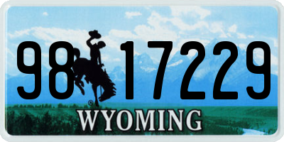 WY license plate 9817229